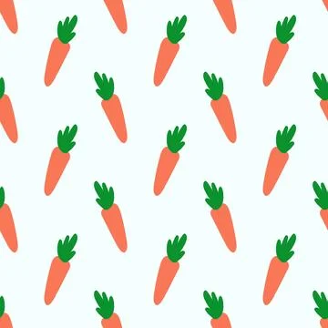 Seamless pattern with carrot. Vegetable background. Stock Illustration