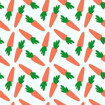 Seamless pattern with carrot. Vegetable background. Stock Illustration