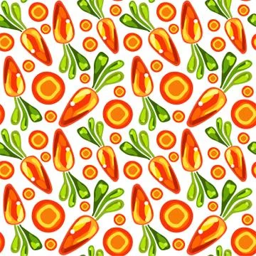 Seamless pattern of carrots Stock Illustration