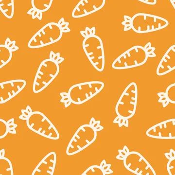 Seamless pattern with carrots. Vegetable summer pattern. Colorful bright ve.. Stock Illustration