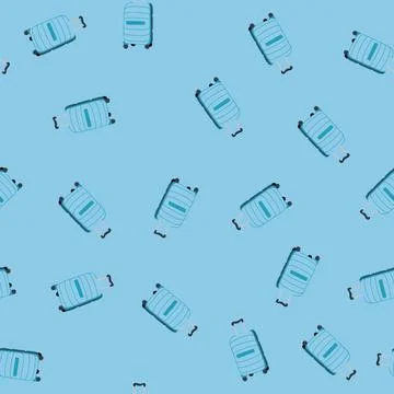 Seamless pattern carry suitcase cartoon vector 库存插图