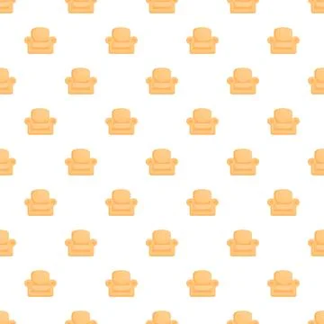 Seamless pattern with cartoon armchairs in repeating design Stock Illustration