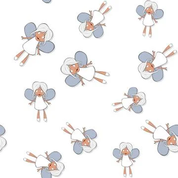 Seamless pattern with cartoon banshee Illustrazione stock