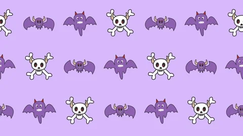 Seamless pattern of cartoon bat for halloween celebration background animation Stock Footage 318998706