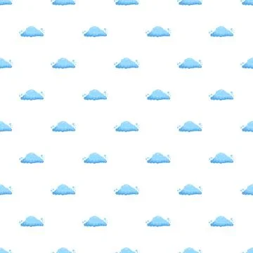 Seamless pattern with cartoon blue clouds design Stock Illustration