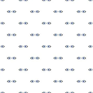 Seamless pattern with cartoon blue eyes looking watching Stock Illustration