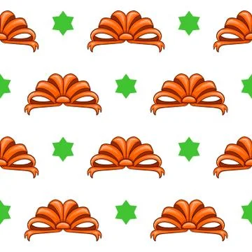 Seamless pattern with cartoon bow Stock Illustration