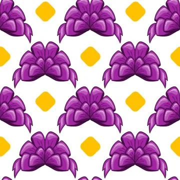 Seamless pattern with cartoon bow Stock Illustration