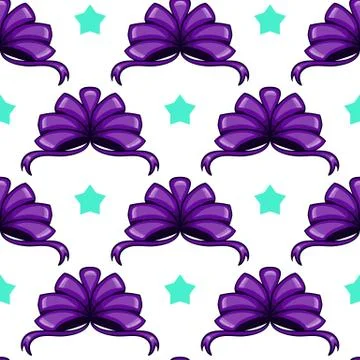 Seamless pattern with cartoon bow 스톡 일러스트