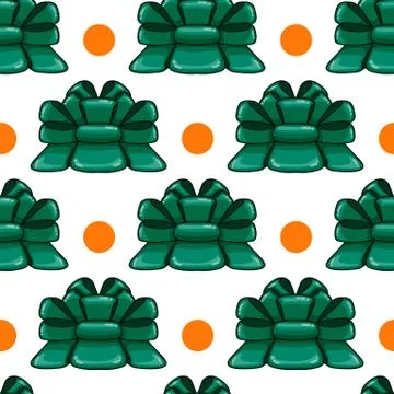 Seamless pattern with cartoon bow Stock Illustration