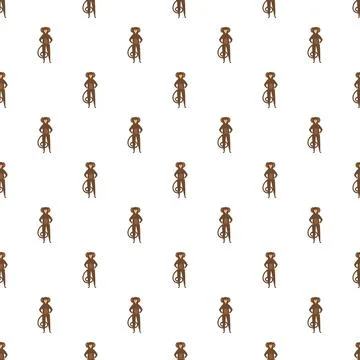 Seamless pattern with cartoon brown monkey character 스톡 일러스트