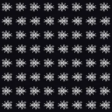 Seamless pattern with cartoon bugs Stock Illustration