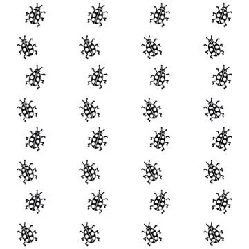 Seamless pattern with cartoon bugs Stock Illustration