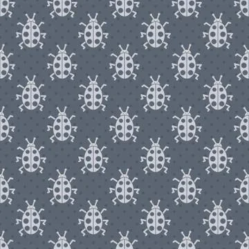 Seamless pattern with cartoon bugs Stock Illustration