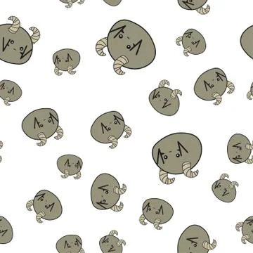 Seamless pattern of cartoon bunnies denoting zodiac signs. Illustrazione stock