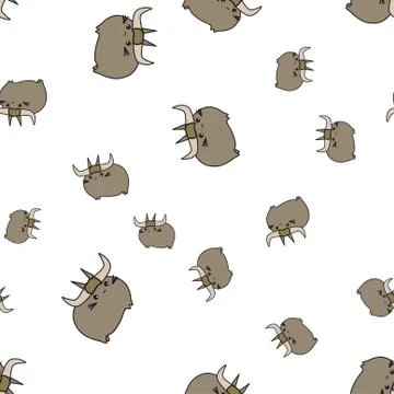 Seamless pattern of cartoon bunnies denoting zodiac signs. Stock Illustration