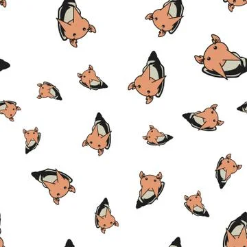 Seamless pattern of cartoon bunnies denoting zodiac signs. Stock Illustration