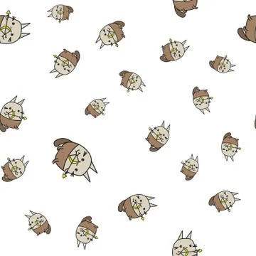 Seamless pattern of cartoon bunnies denoting zodiac signs. Illustrazione stock