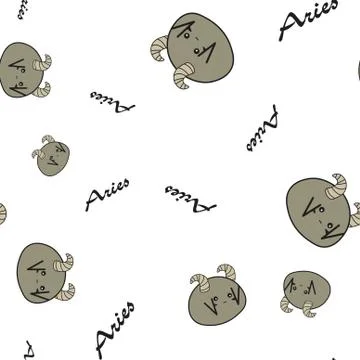 Seamless pattern of cartoon bunnies denoting zodiac signs. Illustrazione stock