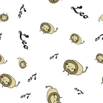 Seamless pattern of cartoon bunnies denoting zodiac signs. Stock Illustration