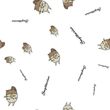 Seamless pattern of cartoon bunnies denoting zodiac signs. Stock Illustration