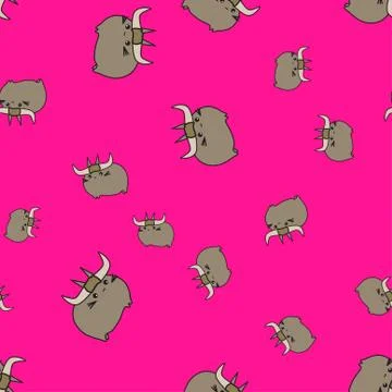 Seamless pattern of cartoon bunnies denoting zodiac signs. Illustrazione stock