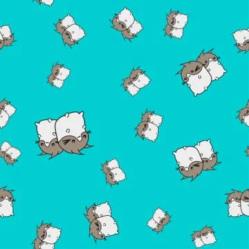 Seamless pattern of cartoon bunnies denoting zodiac signs. Illustrazione stock