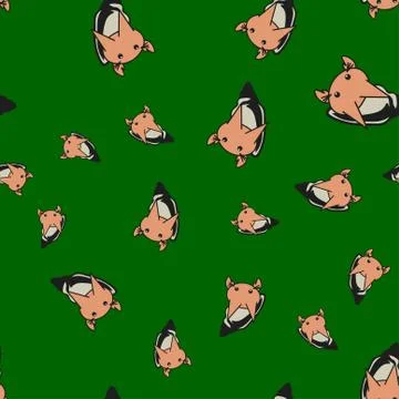 Seamless pattern of cartoon bunnies denoting zodiac signs. Stock Illustration