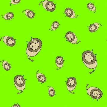 Seamless pattern of cartoon bunnies denoting zodiac signs. Stock Illustration