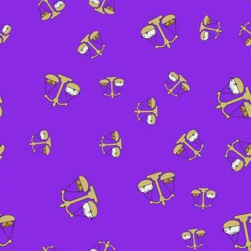 Seamless pattern of cartoon bunnies denoting zodiac signs. Illustrazione stock