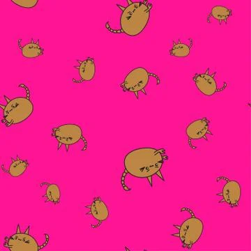 Seamless pattern of cartoon bunnies denoting zodiac signs. Stock Illustration