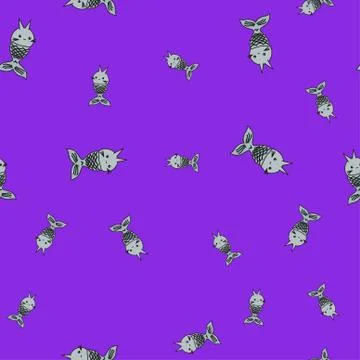 Seamless pattern of cartoon bunnies denoting zodiac signs. Stock Illustration