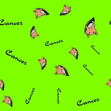 Seamless pattern of cartoon bunnies denoting zodiac signs. Stock Illustration