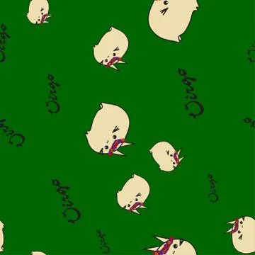 Seamless pattern of cartoon bunnies denoting zodiac signs. Stock Illustration