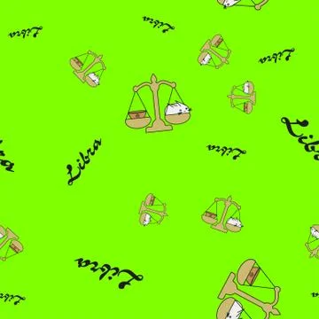 Seamless pattern of cartoon bunnies denoting zodiac signs. Stock Illustration