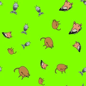 Seamless pattern of cartoon bunnies denoting zodiac signs. Stock Illustration