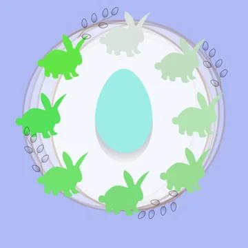 Seamless Pattern of Cartoon Bunny Face on Pink Background with Dots Illustrazione stock