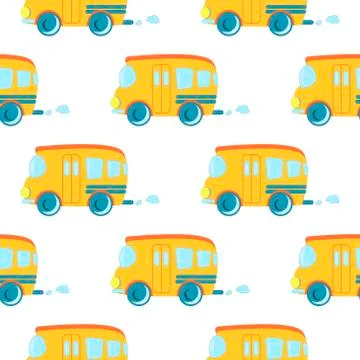 Seamless pattern of cartoon cars vector Stock Illustration