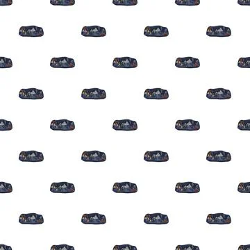 Seamless pattern with cartoon cave mine entrance Stock Illustration