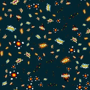 Seamless pattern cartoon comic super speech bubble labels with text, sexy open 스톡 일러스트