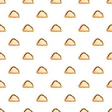 Seamless pattern with cartoon cream puffs background イラスト素材
