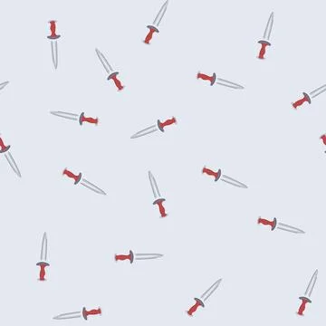 Seamless pattern cartoon dagger displaying weapon and sharp concept 스톡 일러스트
