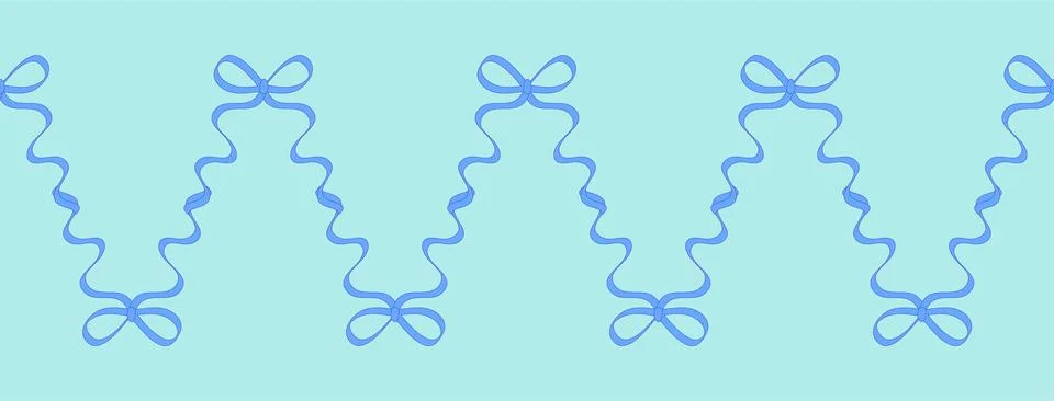 Seamless pattern with cartoon doodle bow knots, gift ribbons. Trendy hair bra イラスト素材