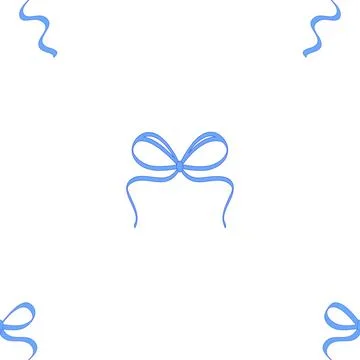 Seamless pattern with cartoon doodle bow knots, gift ribbons. Trendy hair bra Stockillustratie