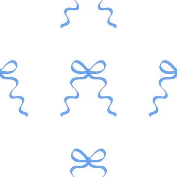 Seamless pattern with cartoon doodle bow knots, gift ribbons. Trendy hair bra イラスト素材