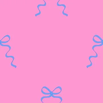 Seamless pattern with cartoon doodle bow knots, gift ribbons. Trendy hair bra Stockillustratie