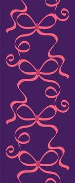 Seamless pattern with cartoon doodle bow knots, gift ribbons. Trendy hair bra イラスト素材