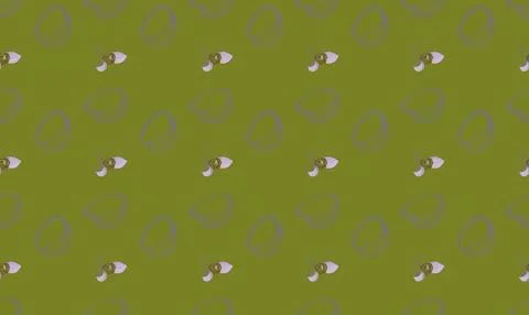 Seamless pattern of cartoon ducks on green background Stock Illustration