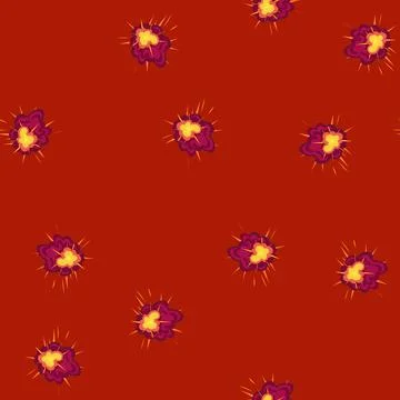 Seamless pattern cartoon explosion graphic creating a powerful blast effect イラスト素材