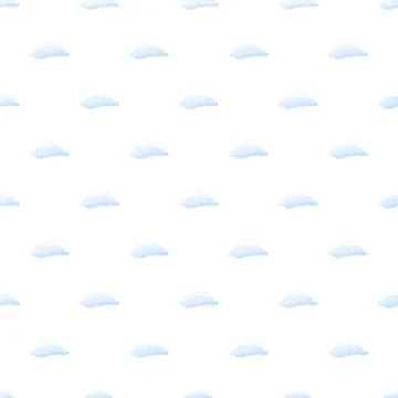 Seamless pattern with cartoon fluffy blue clouds Stock Illustration